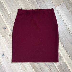 burgundy mini skirt
